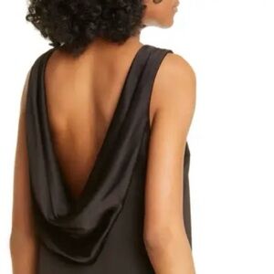 Elegant Black Dropped -back Top